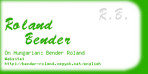 roland bender business card